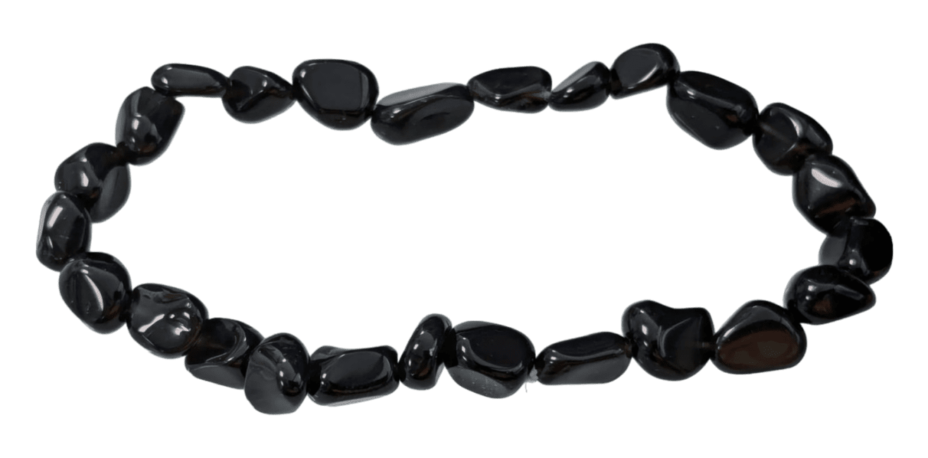 Bracciale di  nere ossidiana  pietre rotolate