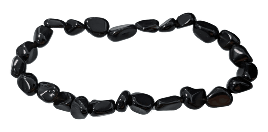 Bracciale di  nere ossidiana  pietre rotolate
