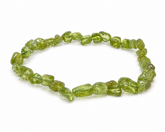 Bracciale in pietre burattate di Peridoto 6-8mm