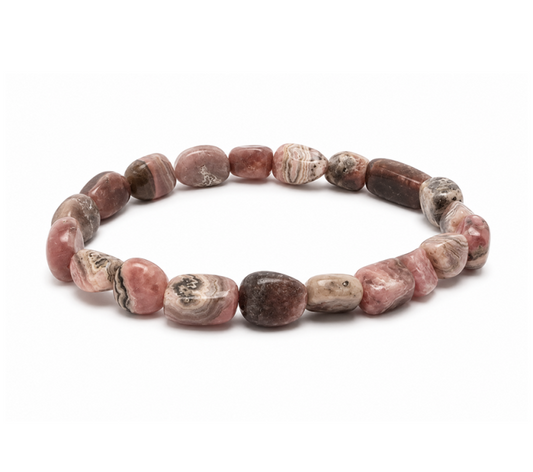 Bracciale con Pietre Burattate in Rodocrosite Argentina  6-8mm