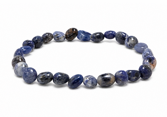 Bracciale in pietre burattate di Sodalite  5-8mm