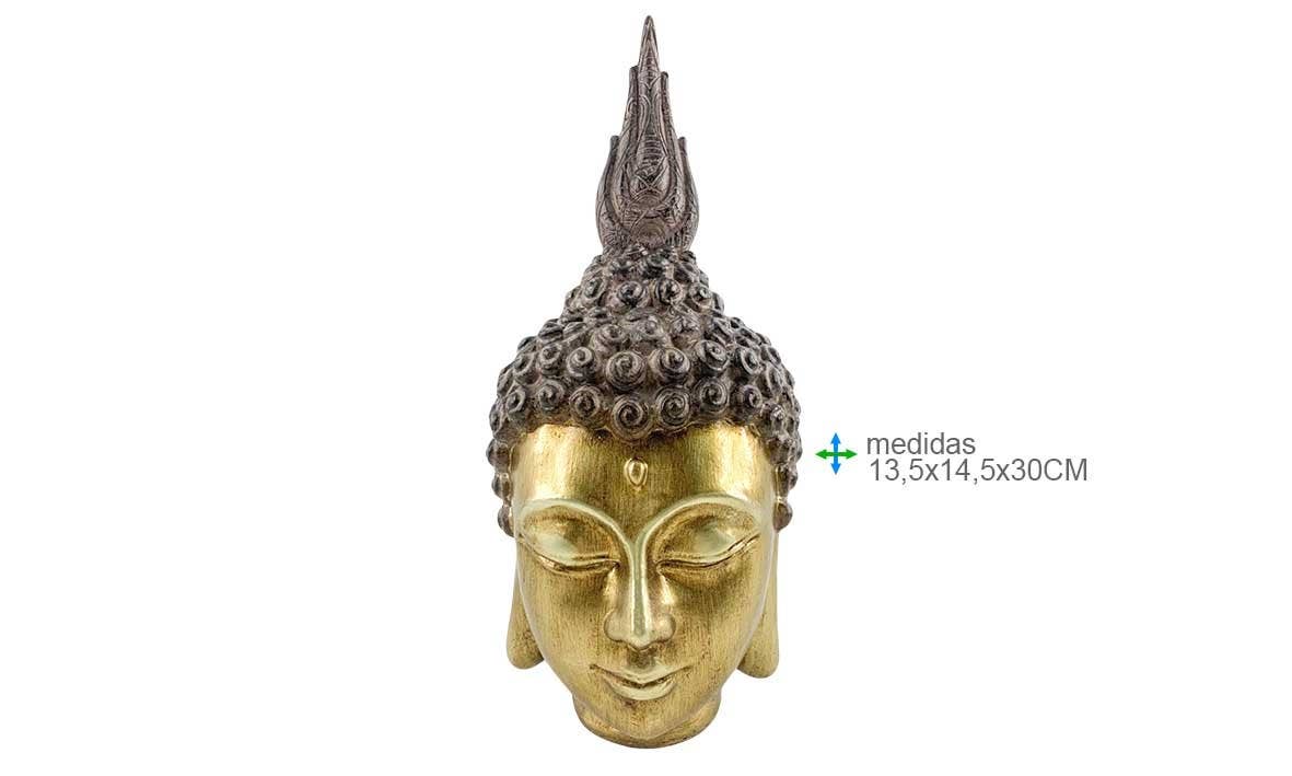 Testa di Buddha in resina 13, 5x14, 5x30