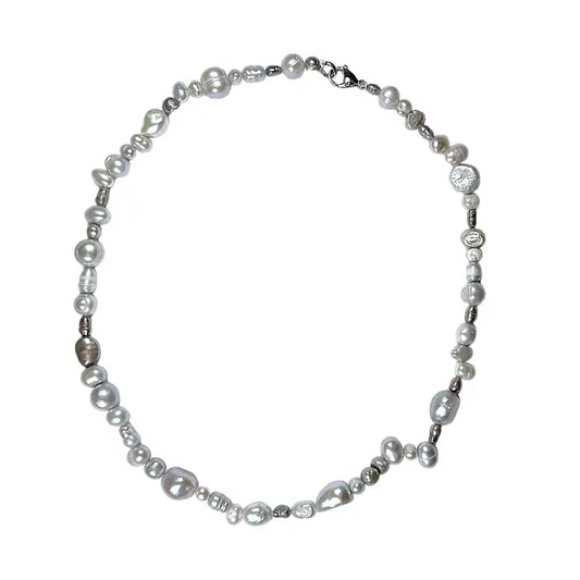 Collana di perle d'acqua dolce grigie