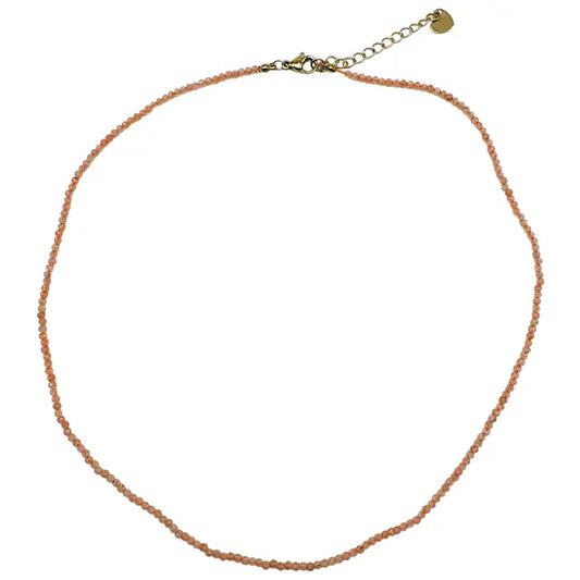 Collana Pietra del sole 2-3mm acciaio inossidabile argentato