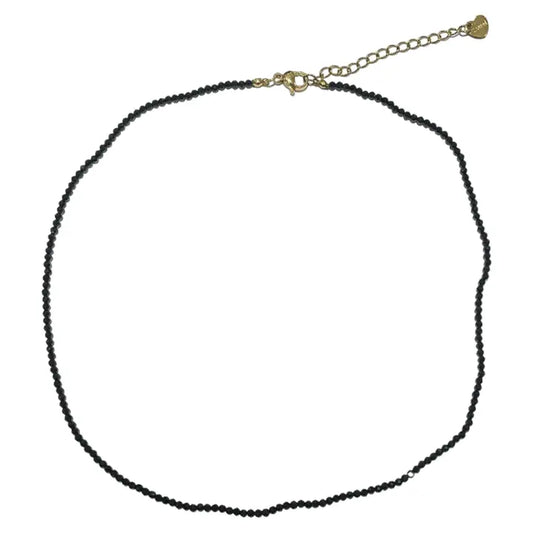 Collana spinello nero 2-3mm acciaio inossidabile