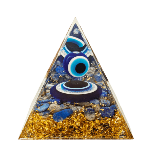 Piramide di orgonite Malocchio e lapislazzuli
