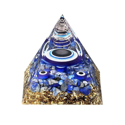 Piramide di orgonite Malocchio e lapislazzuli