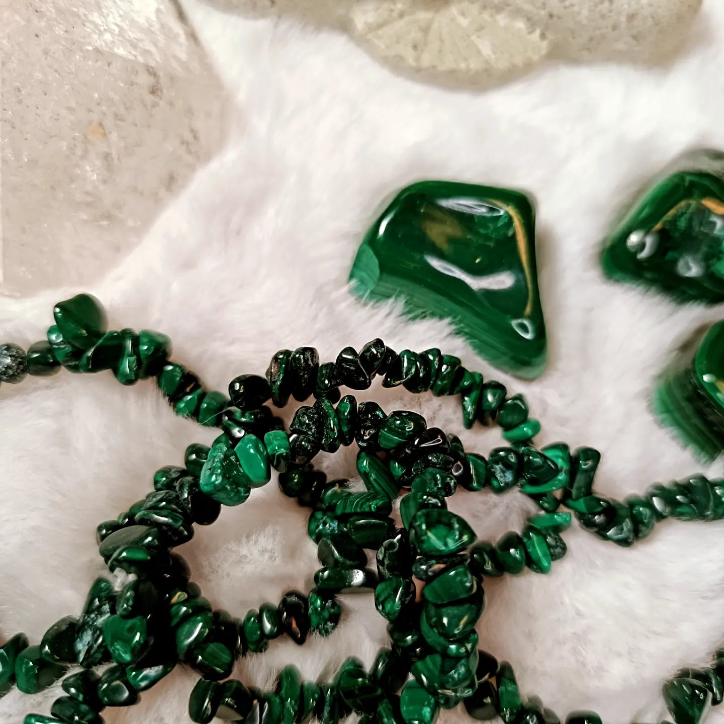 Bracciale con Chips di Malachite