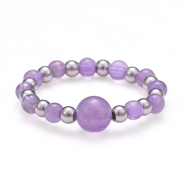 Anello perle di ametista