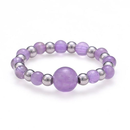 Anello perle di ametista