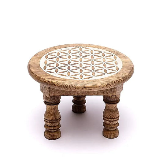 Tavolino d’altare stampa bianca Fiore della vita